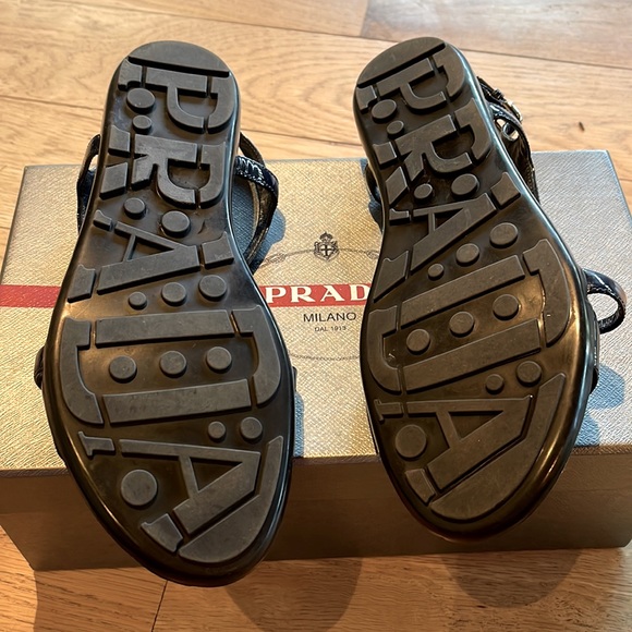 Sale Authentic -like new- Prada Logo Sandals - Picture 3 of 10